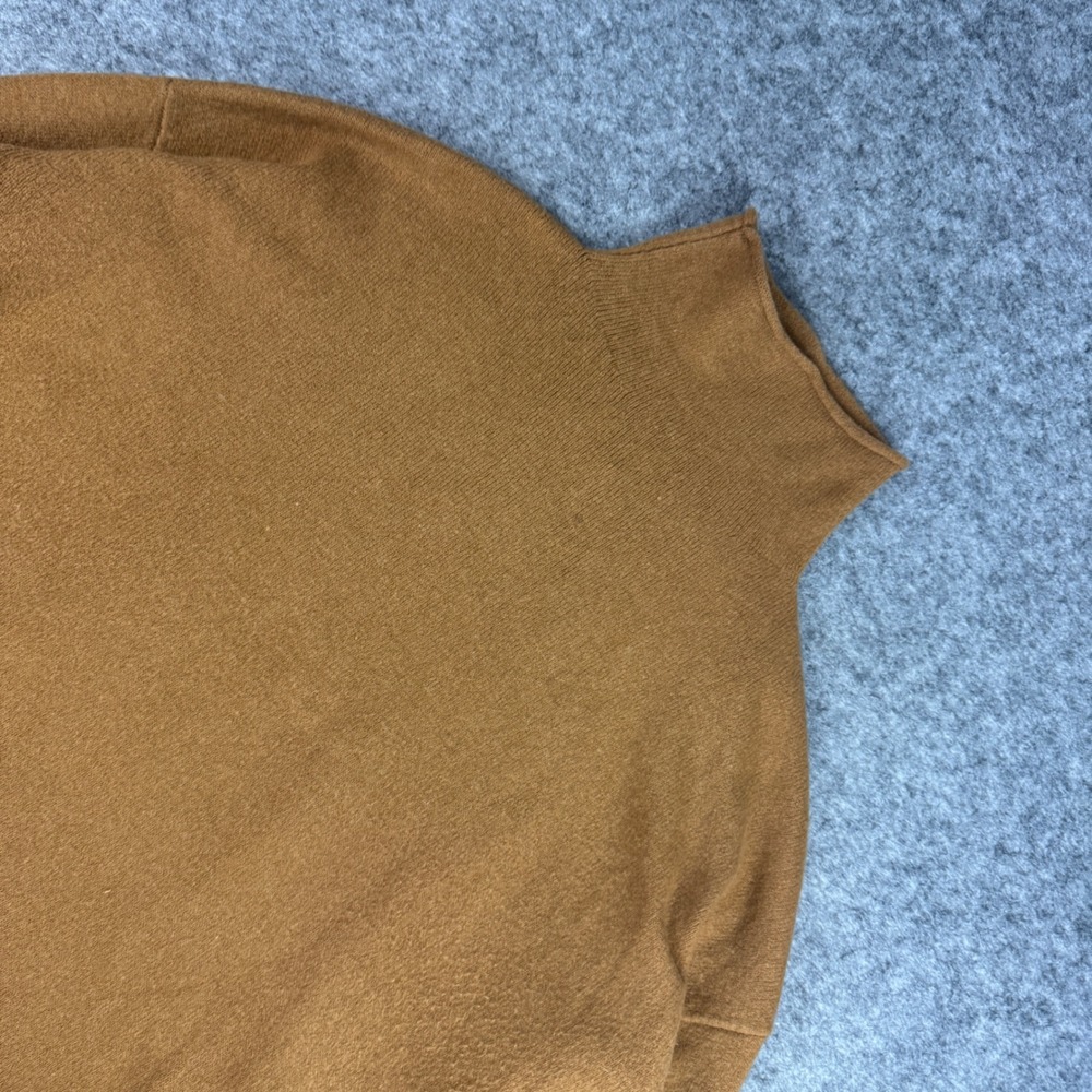 Eddie Bauer Womens XL Mock Neck Sweater Brown Oversized Knit Pullover